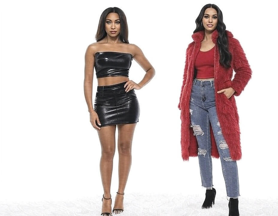 two girls wearing a hip hop fashion dress